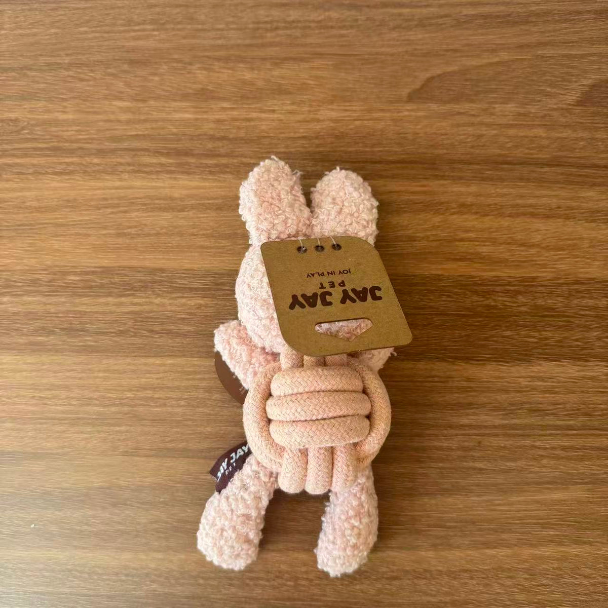 Plush Bunny Squeaky Rope Dog Toy