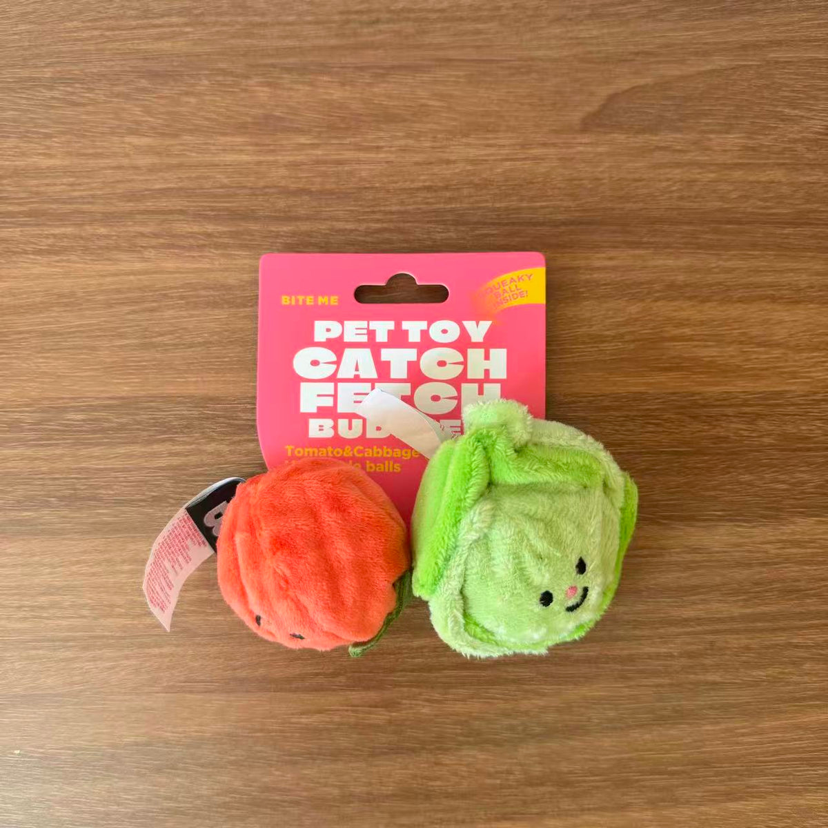 Tomato & Cabbage Squeaky Dog Toy Set